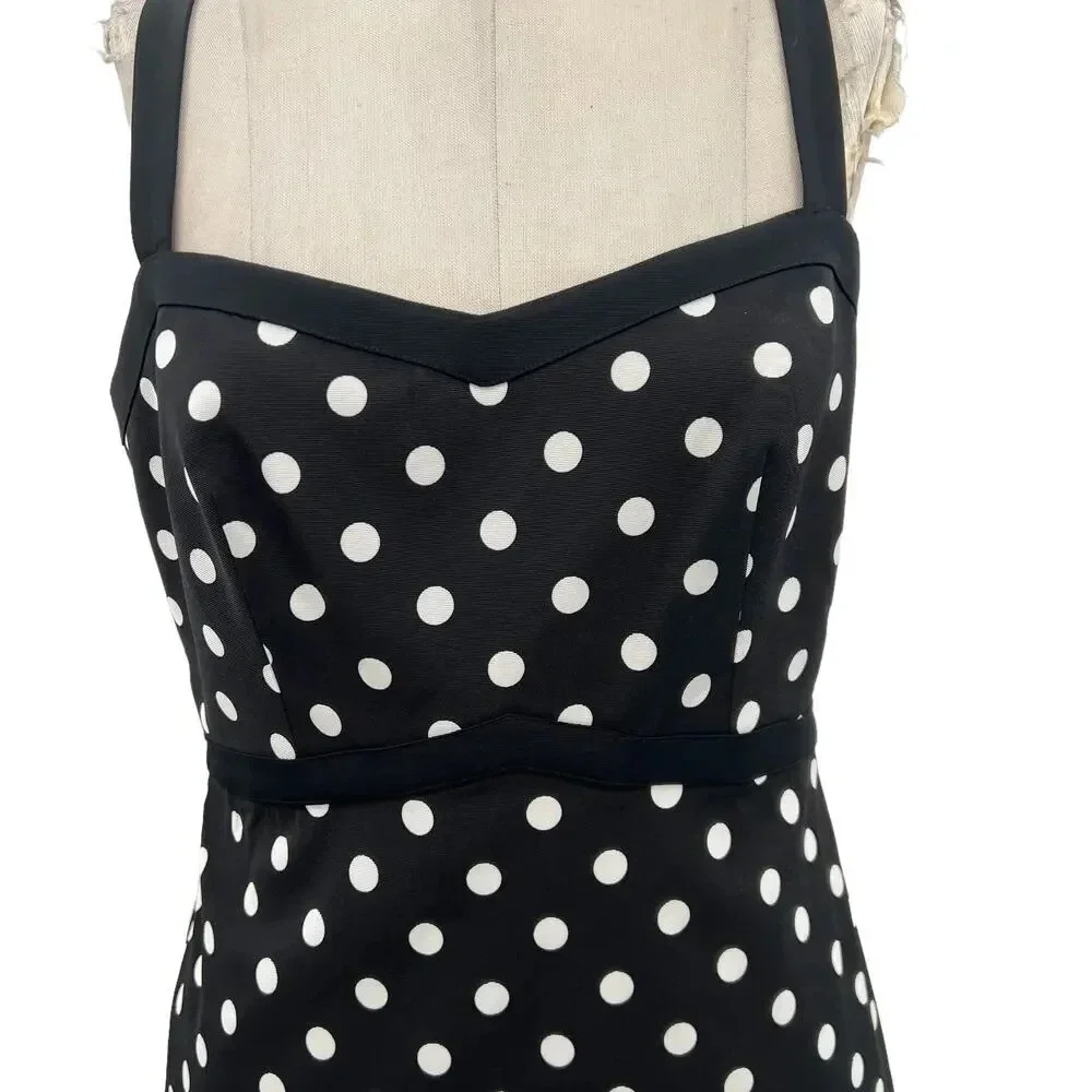 J.‎ Crew Faillie Sheath Baxter Black White Polka Dot Dress Size 8